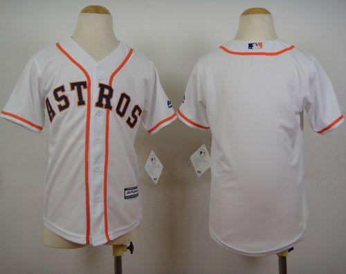 Astros Blank White Cool Base Stitched Youth MLB Jersey - Click Image to Close